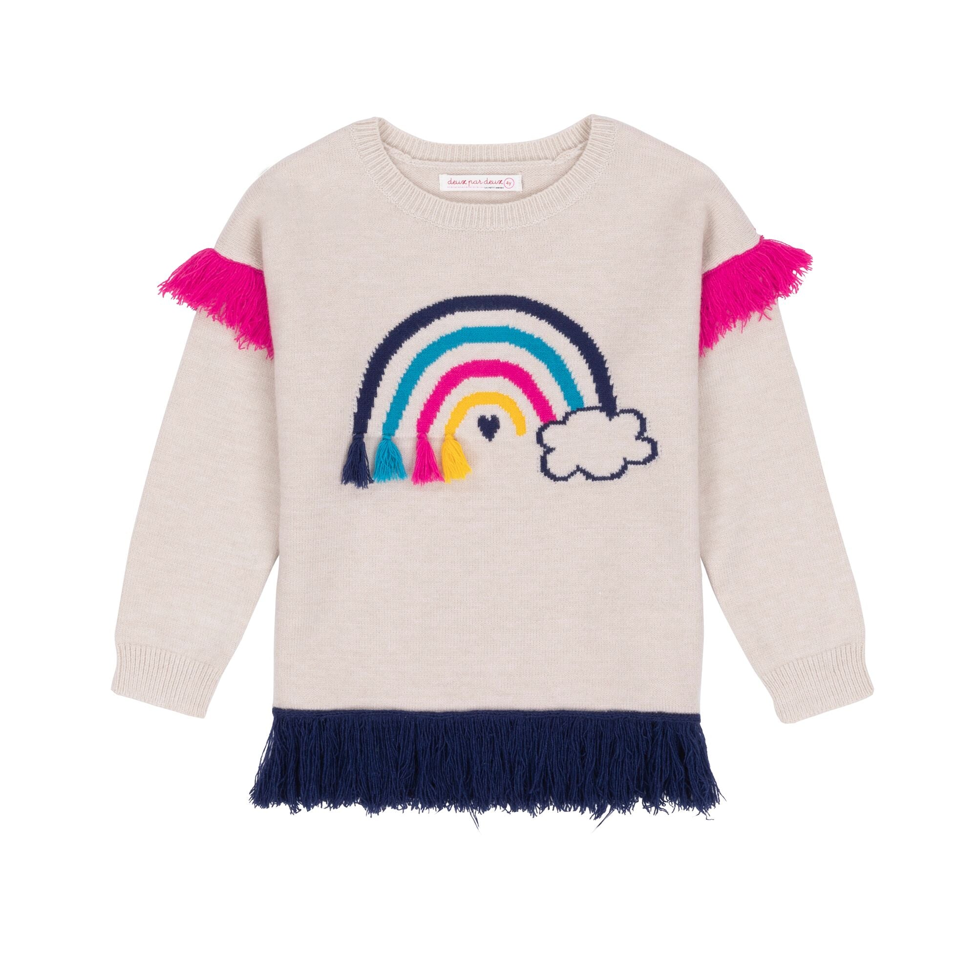 Girls Knitted Rainbow Sweater Top