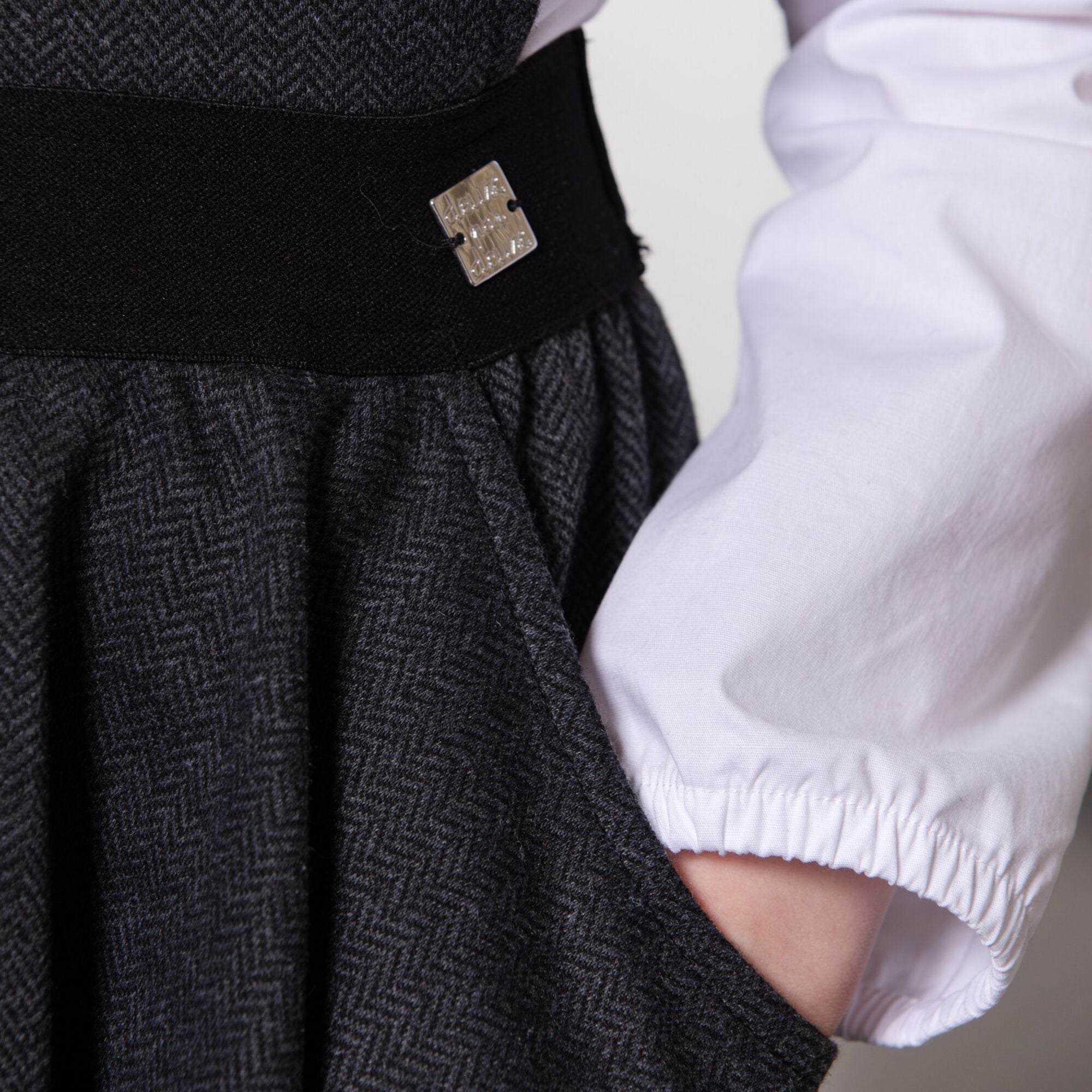 Girls Herringbone Jumper Dress