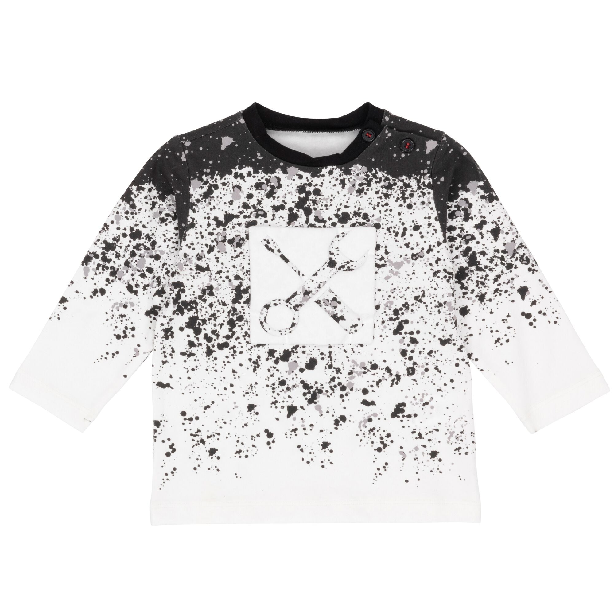 Boys Long Sleeve Black and White Top