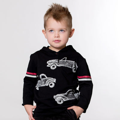 Boys Jersey Vintage Cars Hoodie