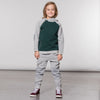 Boys Hoodie with Patches and Side Zipper