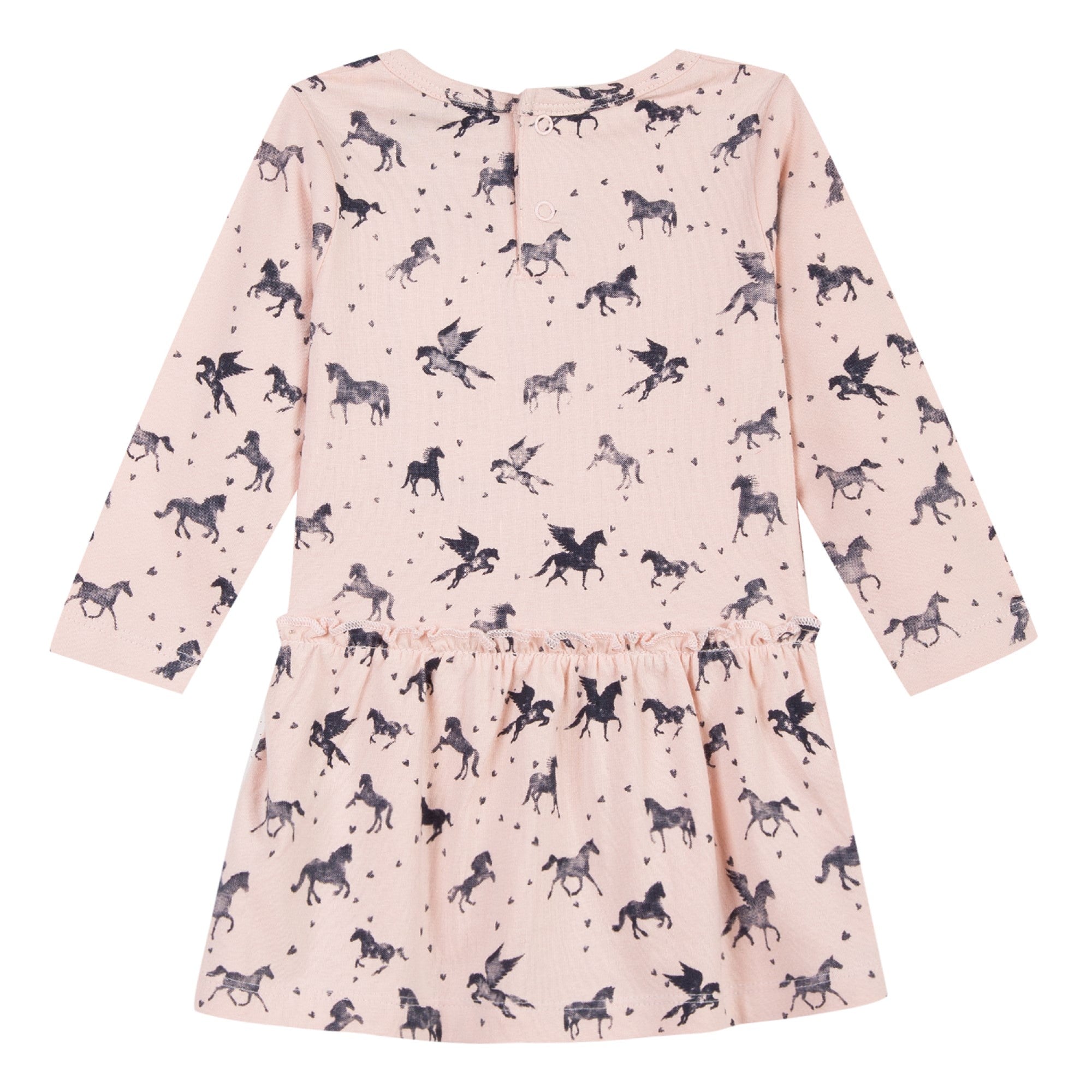 Baby & Toddler Girls Pink Dress With Flying Horse Print
