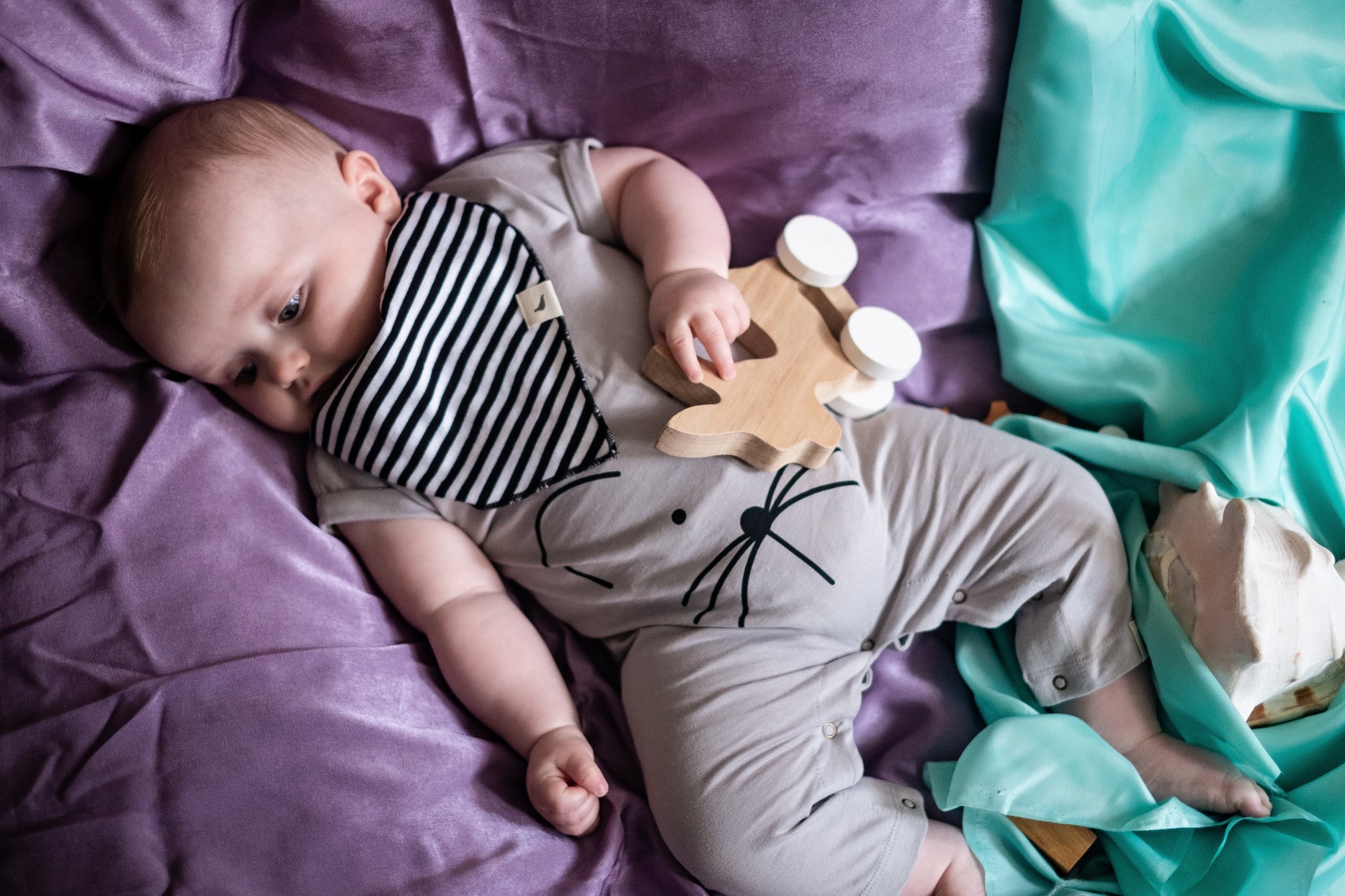 Bunny Stripe Reversible Bib