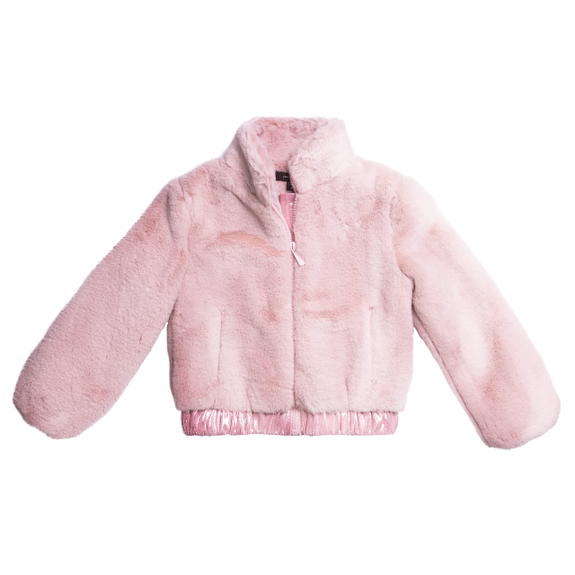 Girls Pink Faux Fur Jacket | Imoga | House of Sofella