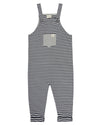 Unisex organic cotton black and white striped dungaree by TurtleDove London.