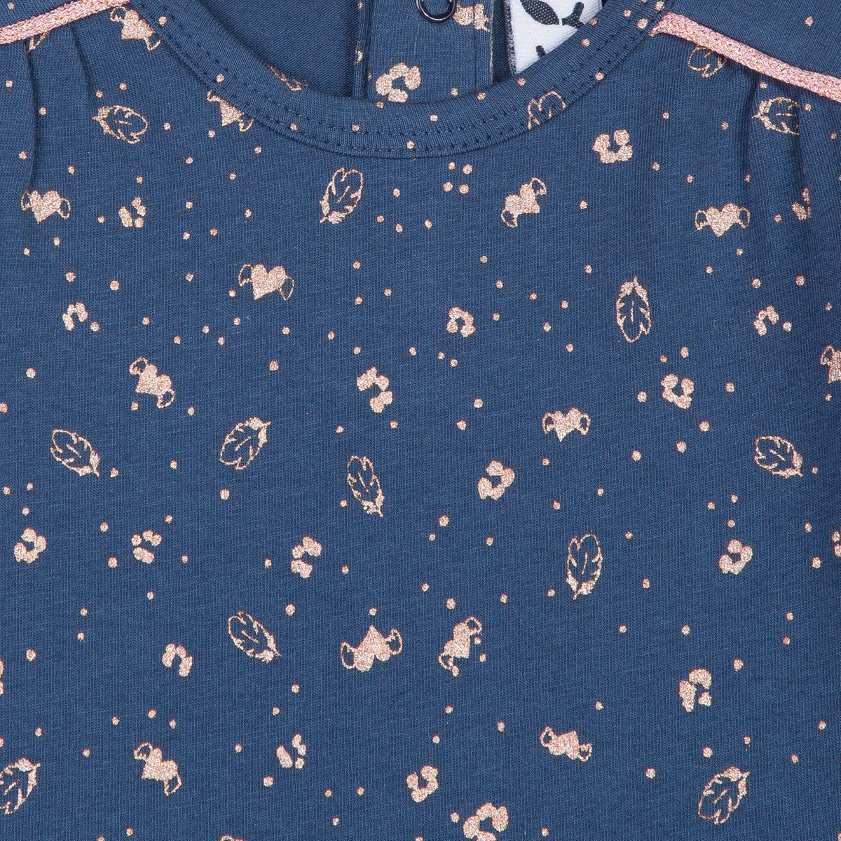 Baby & Toddler Girls Blue And Copper Patterned Printed Dress - House of Sofella Baby & Toddler Girls Blue And Copper Patterned Printed Dress - House of Sofella