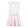 Girls Sleeveless Dress With Gold Knot Waist