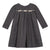 Girls Grey Navy Metallic Dress with Bows