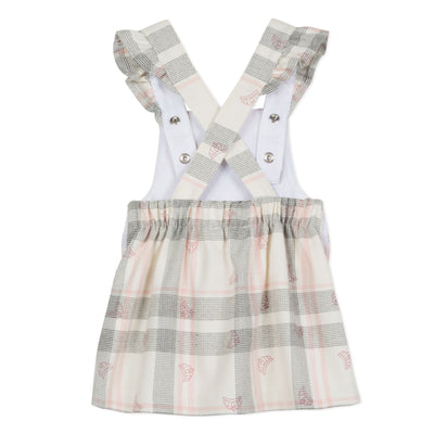 Girls Pink Plaid Jumper Dress