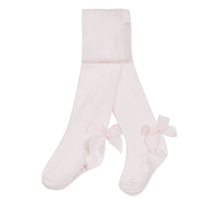 Girls Tights with Bows Rose Pink