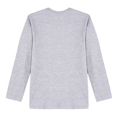 Boys Grey Cotton Print T-Shirt