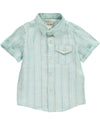 Boys Green & Blue Striped Woven Shirt