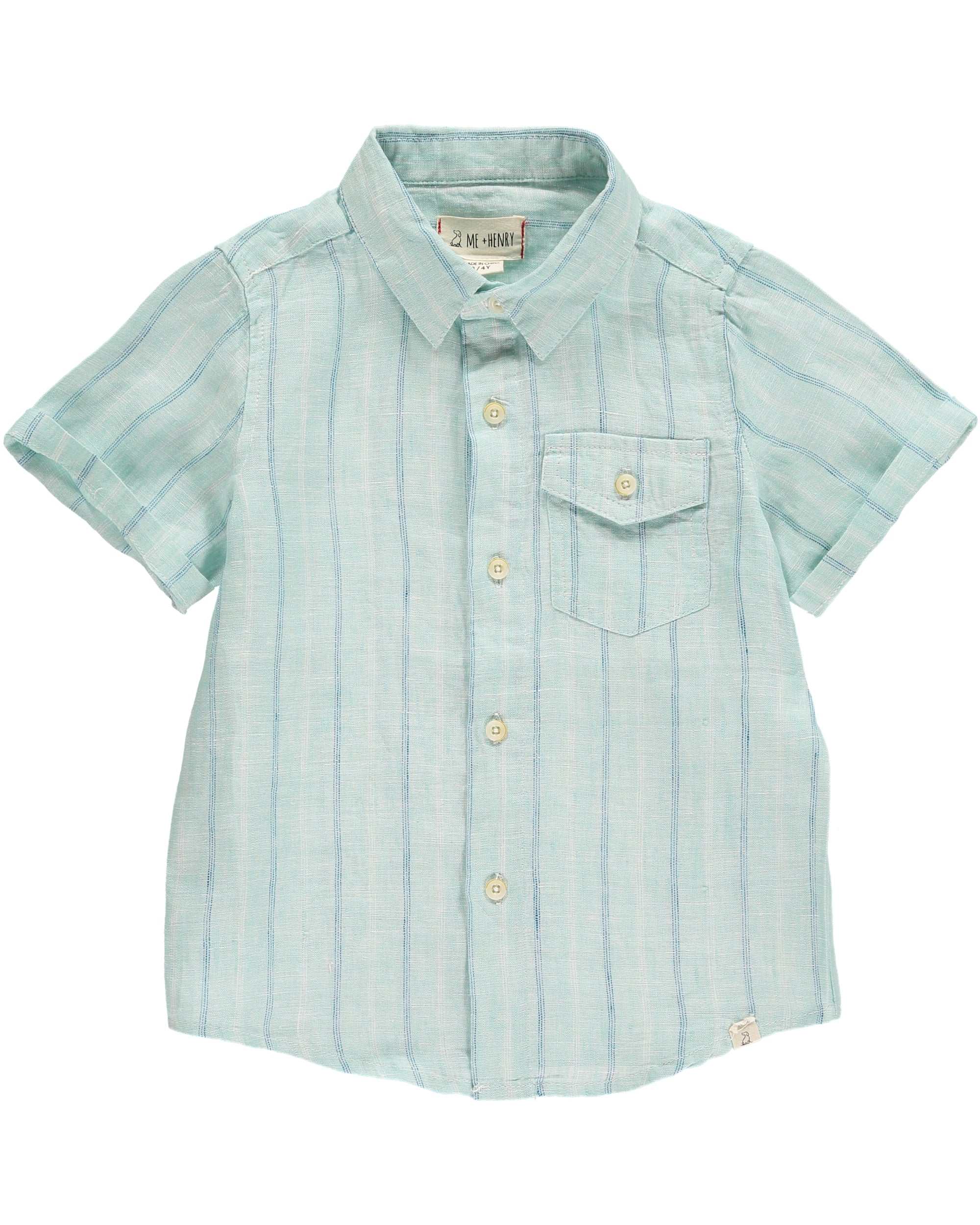Sonoma Boys Kids Green Navy striped short sleeve tee shirt Size XL 7X New