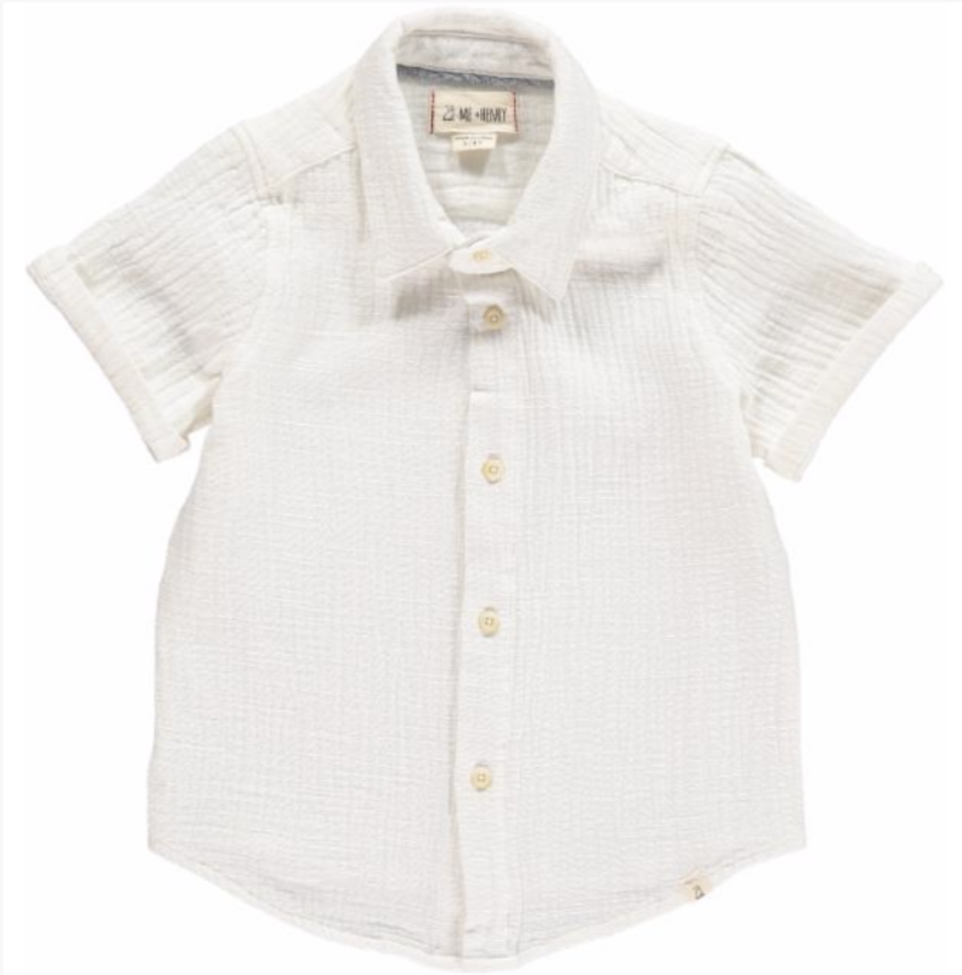 Boy's White Woven Shirt