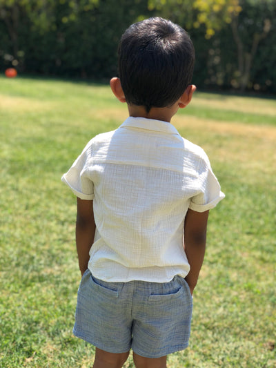 Boy's White Woven Shirt