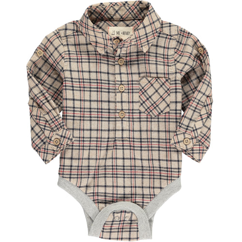 Baby Boy Plaid Woven Onesie