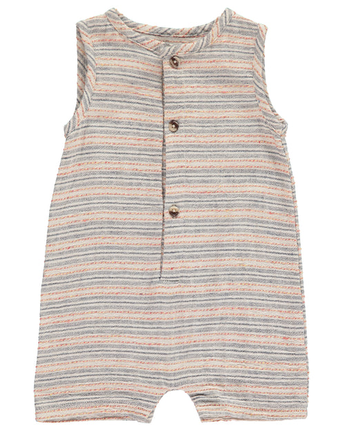 Baby Boys Multi Color Striped Woven Playsuit