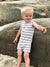 Baby Grey Striped Jersey Playsuit