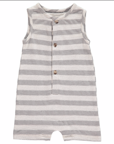 Baby Grey Striped Jersey Playsuit