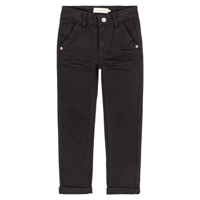 Boys Black Basic Twill Pant