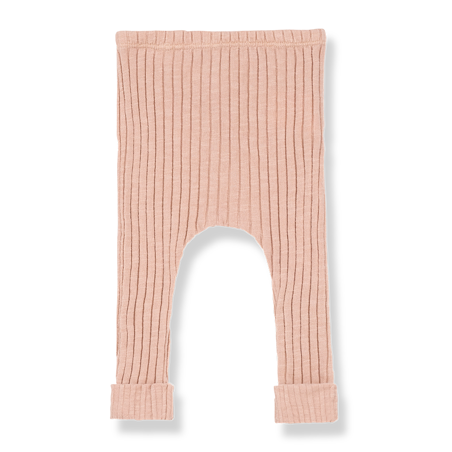 Baby Girls Ribbed Cotton Jersey Leggings