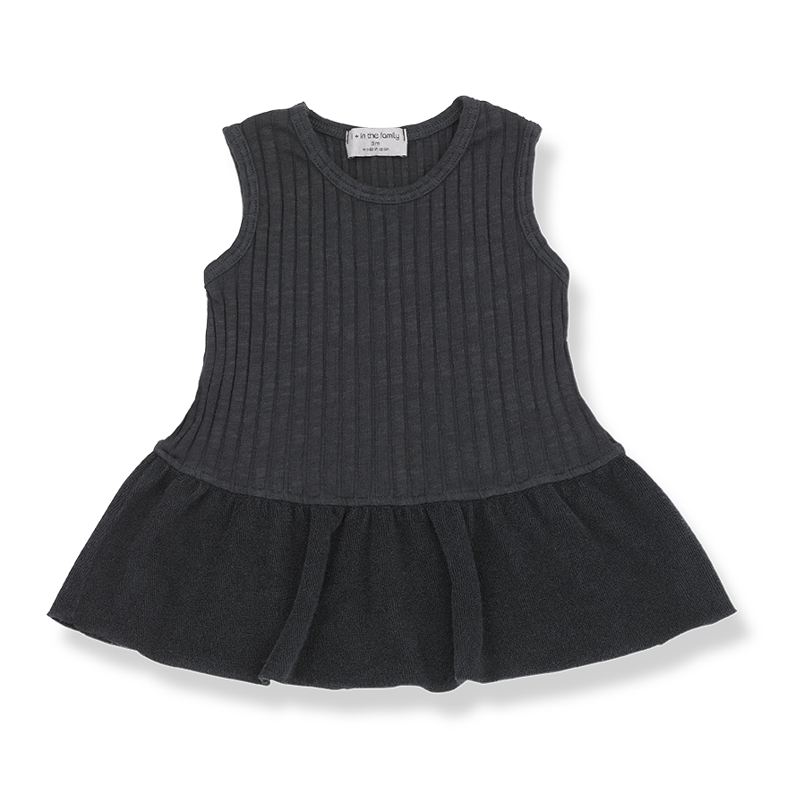 Baby Girls Ribbed Cotton Terry Cloth Dress