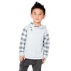 Boys Grey Plaid Sleeve Top