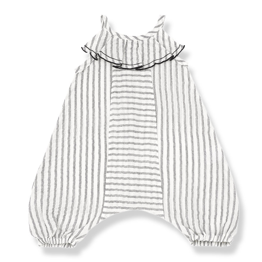 Baby Girls Cotton Striped Overalls