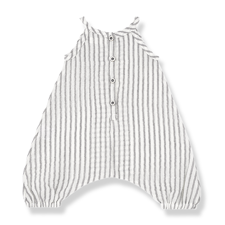 Baby Girls Cotton Striped Overalls