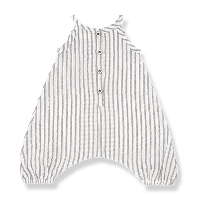 Baby Girls Cotton Striped Overalls