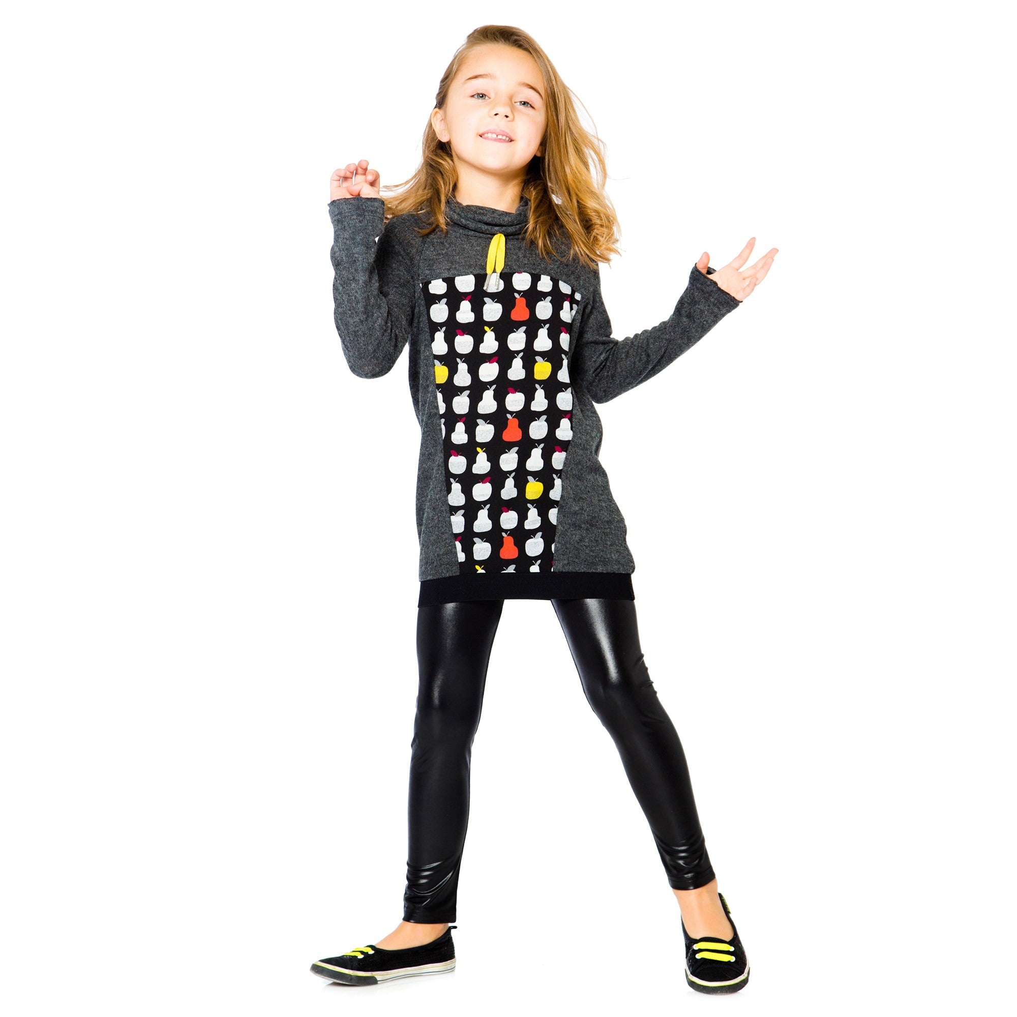 Girls Black Faux Leather Legging