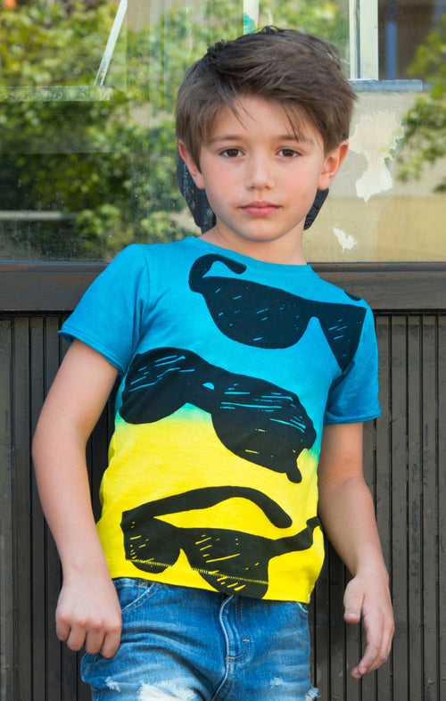 Boys Graphic Sunglasses Short Sleeve T-Shirt