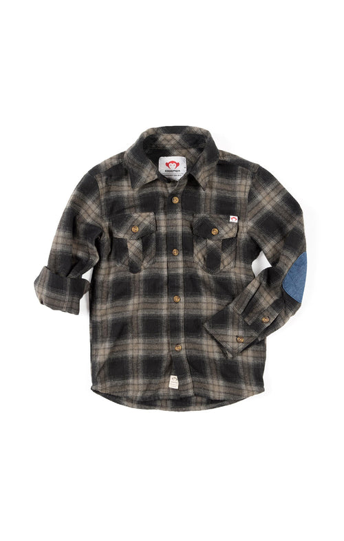 Boys Vintage Black Flannel Shirt