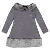 Baby & Toddler Girls Grey Faux Fur Collar Dress