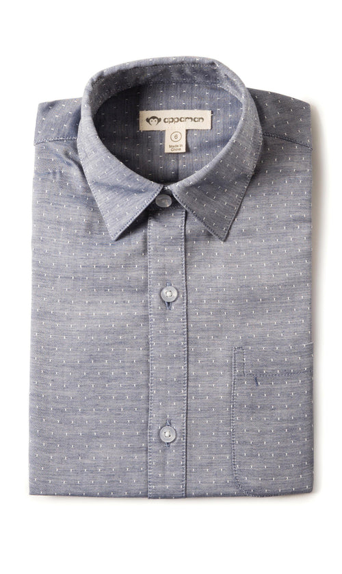 Boys Standard Shirt Navy Square