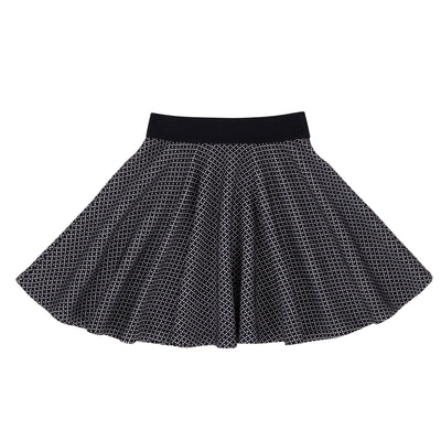 Girls Preppy Black Flouced Skirt