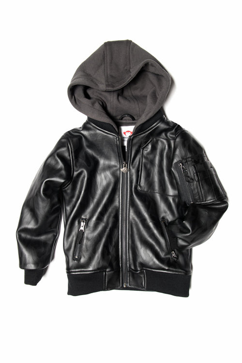 Boys Black Bomber Jacket