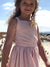 Girls blush color cotton sleeveless dress by Vignette.