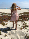 Girls blush color cotton sleeveless dress by Vignette.