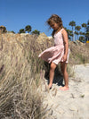 Girls blush color cotton sleeveless dress by Vignette.