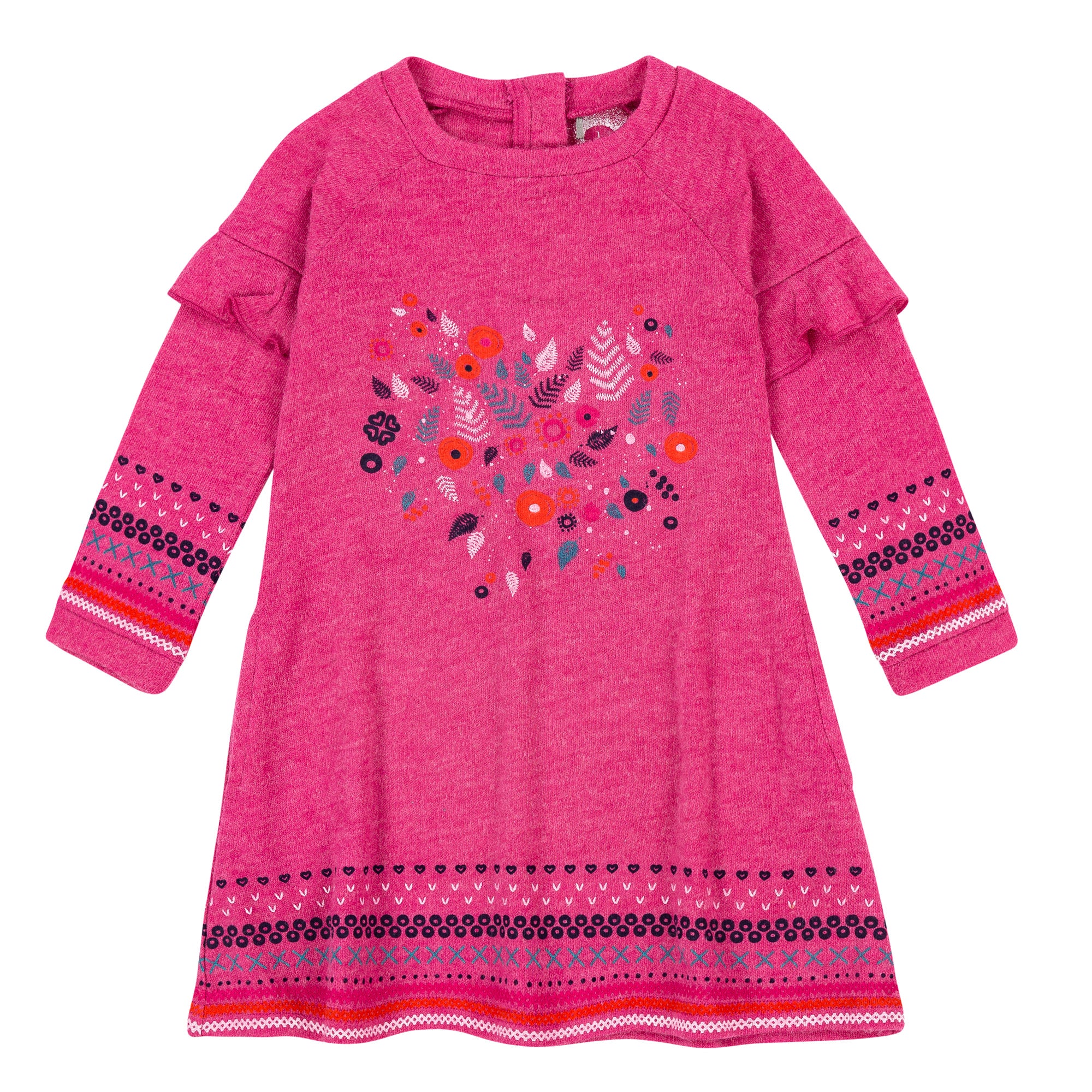 Girls Pink Brushed Knit Jersey Dress House of Sofella Girls Pink Brushed Knit Jersey Dress House of Sofella