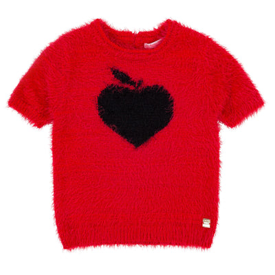 Girls Red Heart Sweater