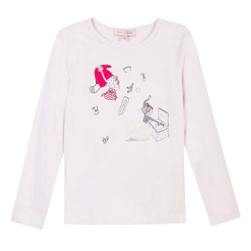 Toddler Girls Pink Graphic Long Sleeve Top