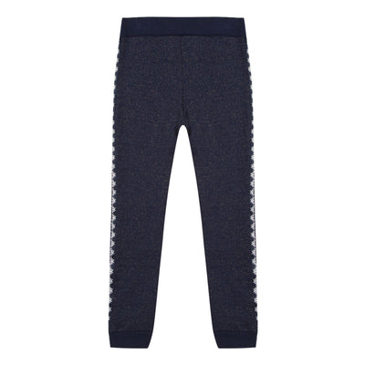 Girls Embroidered Navy Joggers