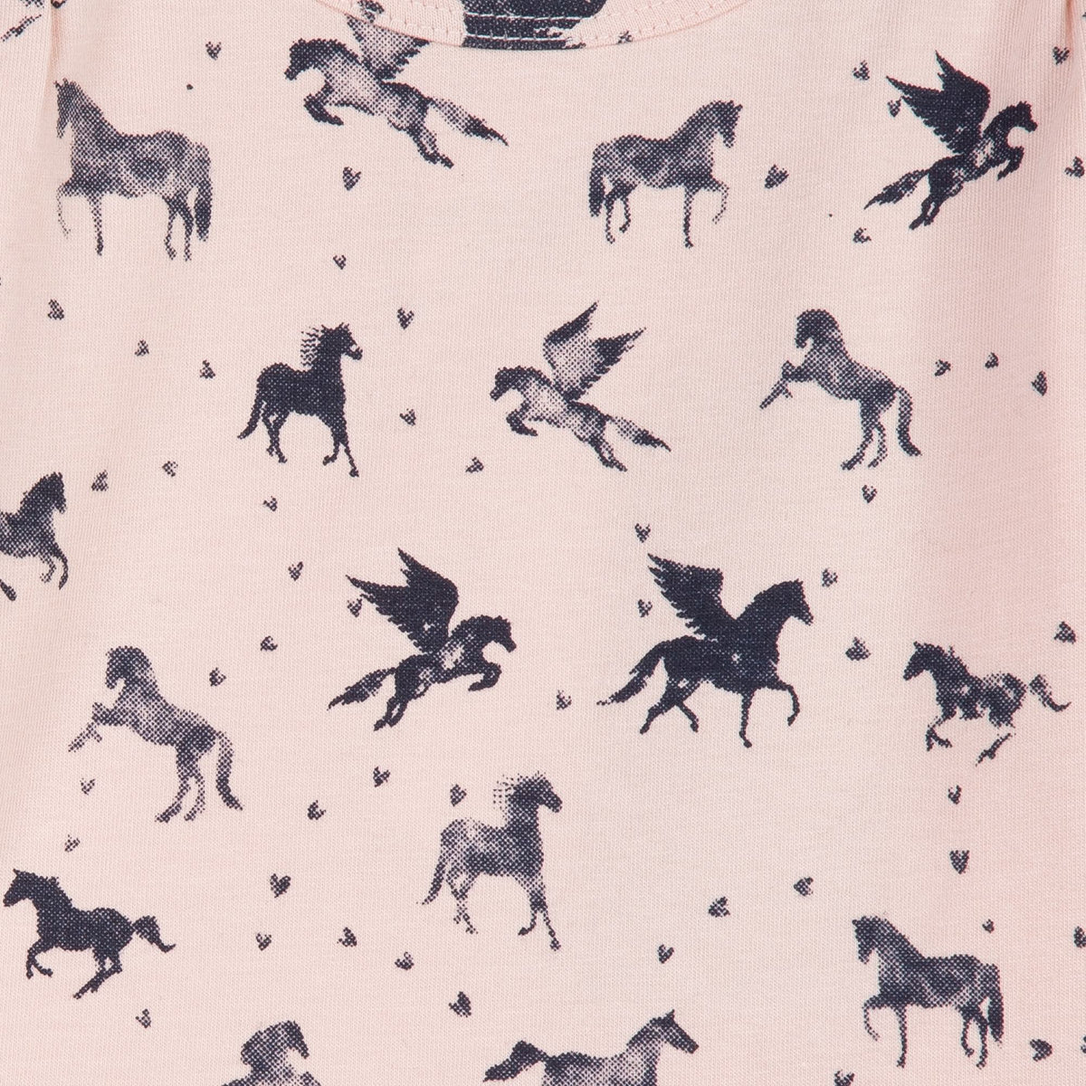 Baby & Toddler Girls Pink Dress With Flying Horse Print