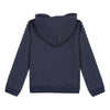 Girls Embroidered Navy Zip Up Hoodie