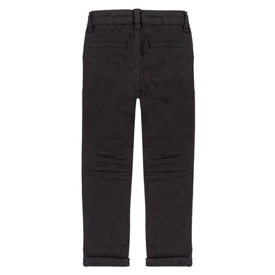 Boys Black Basic Twill Pant