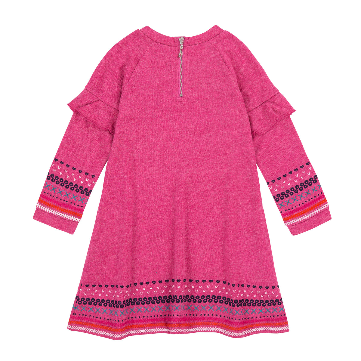 Girls Pink Brushed Knit Jersey Dress