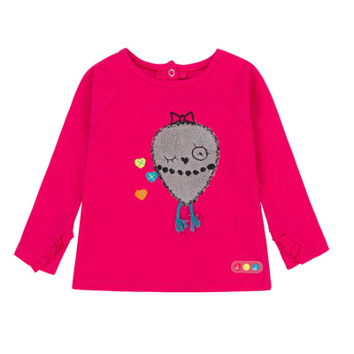 Girls Pink Owl Love T-Shirt