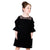 Girls Black Milano And Lace Dress